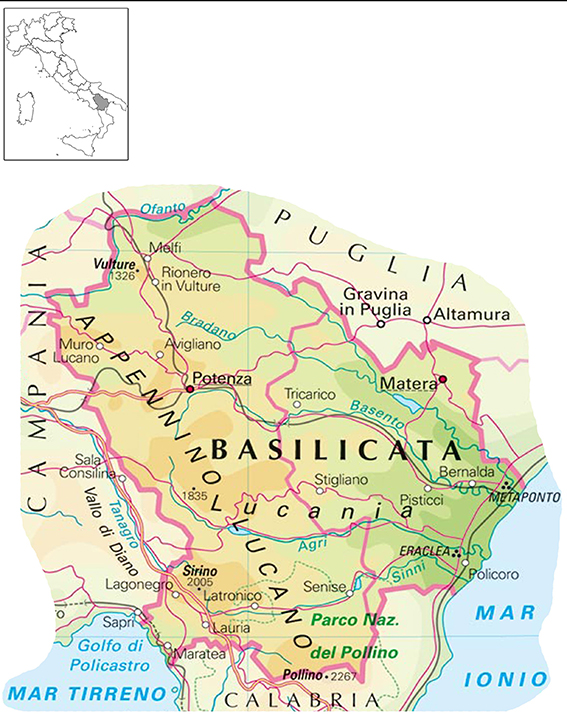 Cartina Fisica Basilicata